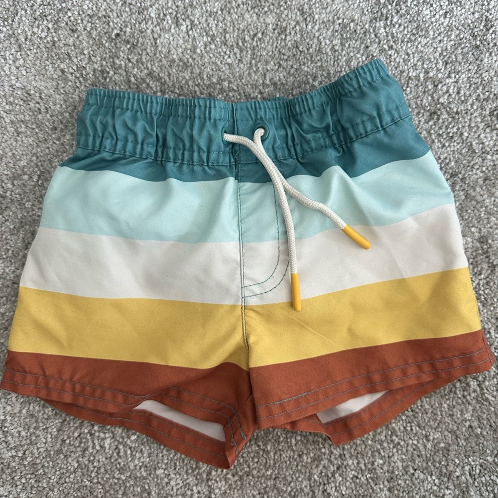 Cat & Jack Colorful Striped Kids Swim Shorts
